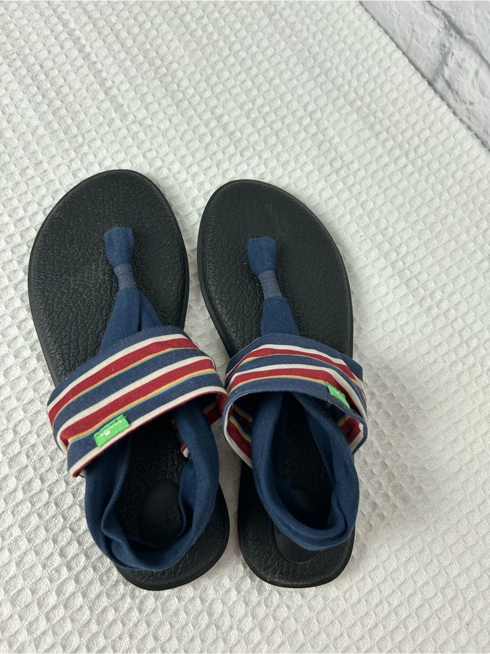 Sanuk Yoga Sling 2 Prints Women’s 8 Sand Harbor Navy Striped Yoga Mat Sandals